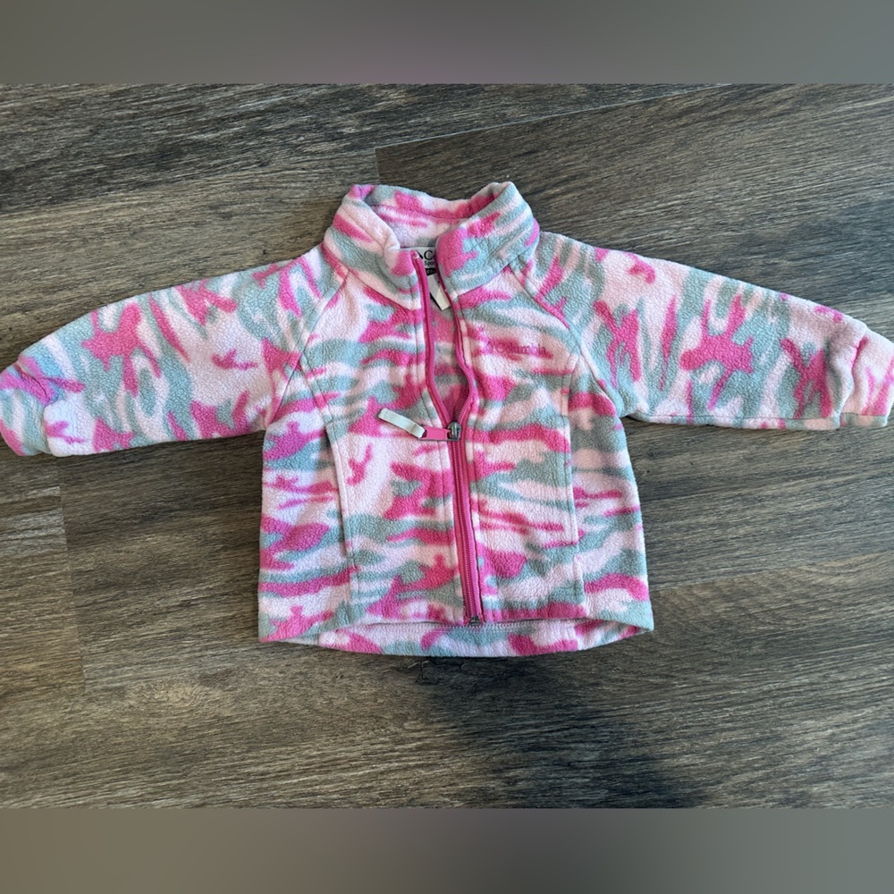 Columbia Pink and Light Gray Camo Fleece Jacket